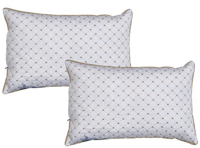 NIVEDHA MATTRESS Microfibre Stripes Sleeping Pillow Pack of 2(White)