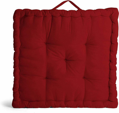 DCT Microfibre Solid Floor Cushion Pack of 1(Red)