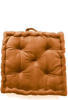 MY HOME Microfibre Solid Floor Cushion Pack of 1(Brown)