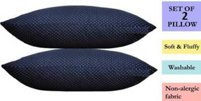 THEBEGPACK COLLECTION Memory Foam Polka Sleeping Pillow Pack of 2(Blue)
