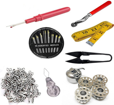 IKIS Sewing Kit - 9 in 1 - Sewing Kit - Thread Cutter/Seam Ripper/Measuring Tape/Needle/Bobbin/Threader Sewing Kit