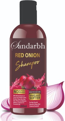 Sandarbh Onion shampoo for hair growth & hairfall control - No Paraben & No Sulphate, Red Onion Black Seed Oil Shampoo with Red Onion Seed Oil Extract(200 ml)