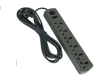 MSNL EXT 601 6 SOCKET PLUS 1 SWITCH SPIKE BUSTER WITH 3MTR WIRE 6  Socket Extension Boards(White, 3 m)