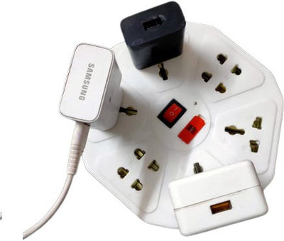 MSNL EXT 801 8 SOCKET PLUS 1 SWITCH SPIKE BUSTER WITH 3MTR WIRE CAPCITY UP TO 6AMP 8  Socket Extension Boards(White, 3 m)