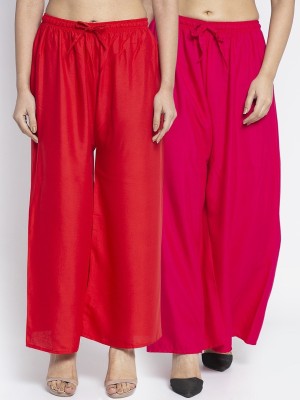 OYLLA Flared Women Red, Pink Trousers