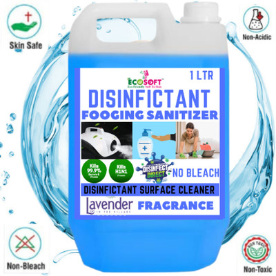 ECOSOFT AYURVEDA Disinfectant Fogging Sanitizer Solution Liquid 1 Litre, Disinfectant Liquid for fogging machine, Fumigation Liquid, Hospital, School, Office & Home Sanitizer - Levender Fragrance.(1 L)