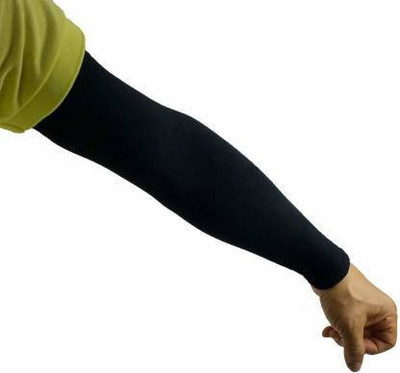 KNOCKNEW Nylon, Polyester Arm Sleeve For Men & Women(Free, Black)