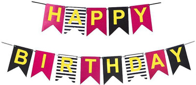 PopTheParty Multi Color Happy Birthday Banner Bunting Flag for Birthday Party Decoration Banner(7 ft, Pack of 1)