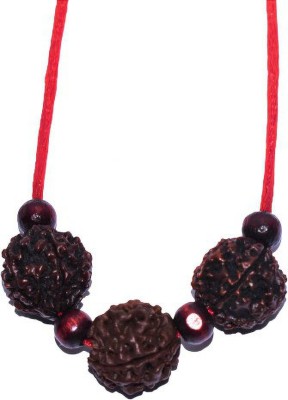 ng gems Ng Gems Brown Sarswati Rudraksha/ Bandh Pendent for Students of Red Chandan Beads Combination of Original Lab Certified 4 Mukhi Rudraksha and 6 Mukhi Rudraksha Cotton Dori Beaded Charm