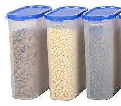 DEW MAT Plastic Grocery Container  - 2500 ml(Pack of 3, Blue)
