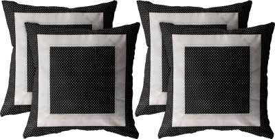 KUBER INDUSTRIES Cotton Cushions Cover(Pack of 4, 41 cm*41 cm, Black)