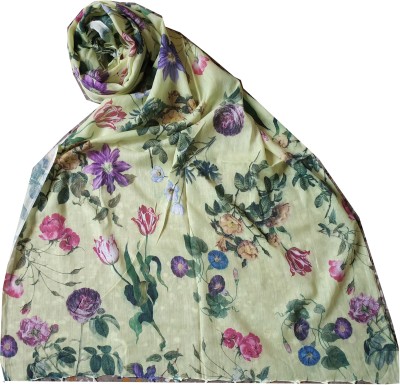 Famous Textile Cotton Blend Floral Print Women Dupatta