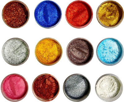 VOZWA 12 color Eye shadow pigment Shimmer Dust 12 g(Multicolor)