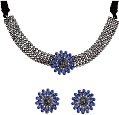 Sanwariya Jewels Oxidised Silver Blue, Silver Jewellery Set(Pack of 1)