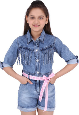 Cutecumber Washed Girls Jumpsuit