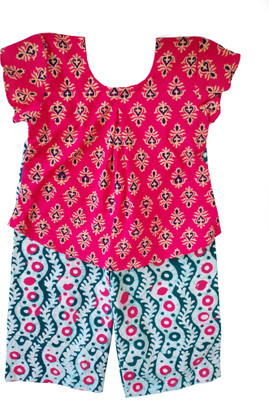 B3 FASHION WORLD Girls Casual Top Pant(Multicolor)