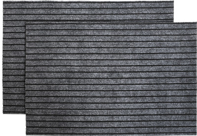 KUBER INDUSTRIES Microfiber Door Mat(Grey, Free, Pack of 2)