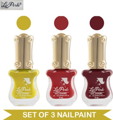 La Perla CH Piano Nail Paint Yellow Matte|Voilet Red Matte|Voilet Matte Multicolor(Pack of 3)