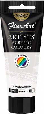 Fine Art Artists Water Based Acrylic Colour Tube 40 ml(Set of 1, Titanium White)