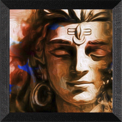 Bhawana Creation LORD SHIVA 058 Digital Reprint 9 inch x 9 inch Painting(With Frame)
