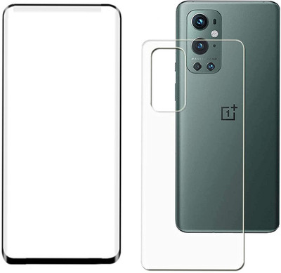 erika Front and Back Tempered Glass for Oneplus 9 pro curved full glue glass ( no uv glue , light needed) and back guard(Pack of 1)