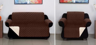 KUBER INDUSTRIES Polyester Plain Sofa Cover(Brown Pack of 3)