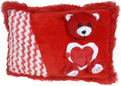 Tickles Teddy Cushion Pillow  - 38 cm(Red)