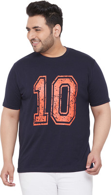 bigbanana Printed Men Round Neck Dark Blue T-Shirt
