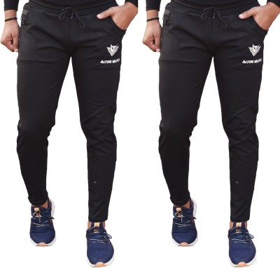 Acton Wilmer Solid Men Black Track Pants