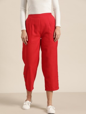 Shae by SASSAFRAS Regular Fit Women Red Trousers