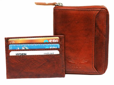 HYDEIN Men Casual, Formal Brown Genuine Leather Card Holder(14 Card Slots)