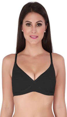 SOIE Women T-Shirt Non Padded Bra(Black)