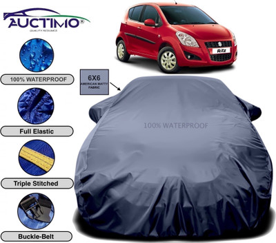 AUCTIMO Car Cover For Maruti Suzuki Ritz (With Mirror Pockets)(Grey)