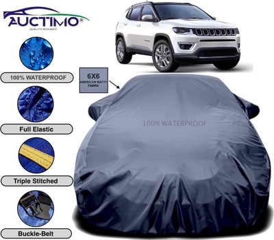 AUCTIMO Car Cover For Jeep Compass (With Mirror Pockets)(Grey)