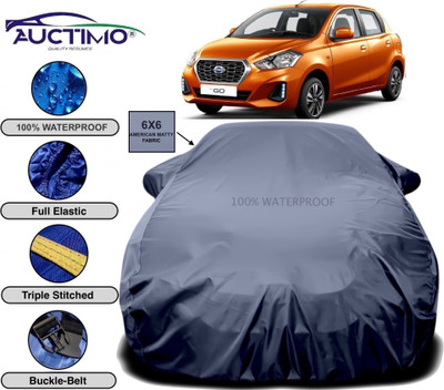 AUCTIMO Car Cover For Datsun Go (With Mirror Pockets)(Grey)