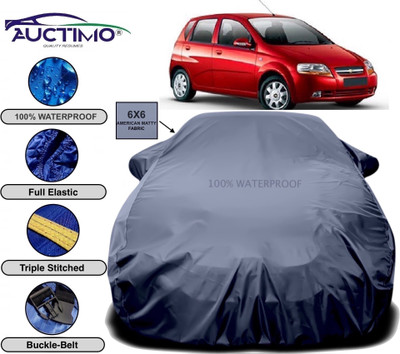 AUCTIMO Car Cover For Chevrolet Aveo Uva (With Mirror Pockets)(Grey)