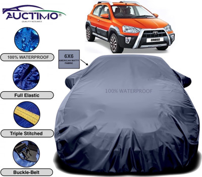 AUCTIMO Car Cover For Toyota Etios Cross (With Mirror Pockets)(Grey)