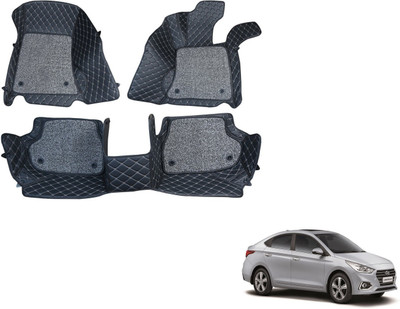 Auto Hub Leatherite 7D Mat For  Hyundai Verna(Black)