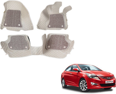 Auto Hub Leatherite 7D Mat For  Hyundai Verna(Beige)