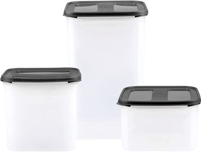 Cutting EDGE Plastic Utility Container  - 7.5 L, 4.5 L, 3 L(Pack of 3, Black, Clear)