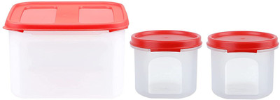 Cutting EDGE Plastic Utility Container  - 3 L, 250 ml(Pack of 3, Red)