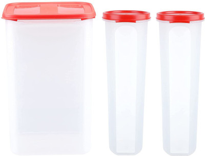Cutting EDGE Plastic Utility Container  - 7.5 L, 1.1 L, 1.1 L(Pack of 3, Red)