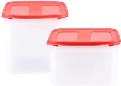 Cutting EDGE Plastic Grocery Container  - 4.5 L, 3 L(Pack of 2, Red, White)