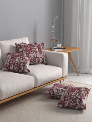 ROSARA HOME Polyester Cushions & Pillows Cover(Pack of 5, 40 cm*40 cm, Maroon)