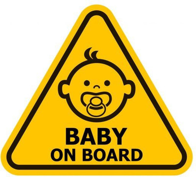 qthinfra BABY ON BOARD WARNING STICKER Emergency Sign(Reflective Sign)