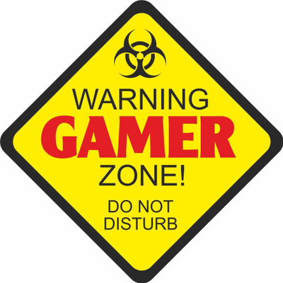 Digi2cart GAMER CAUTION WARNING STICKER Emergency Sign(Reflective Sign)