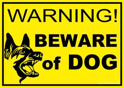 qthinfra BEWARE OF DOGS WARNING STICKER Emergency Sign(Reflective Sign)