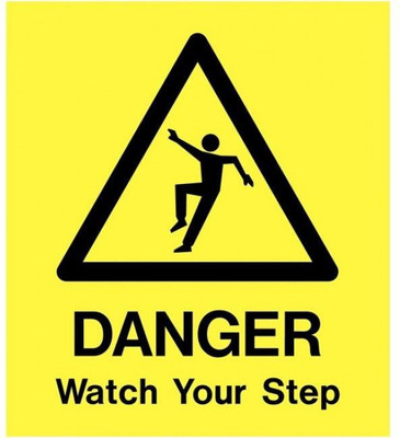 qthinfra STAIRCASE DANGER CAUTION WARNING Emergency Sign(Reflective Sign)