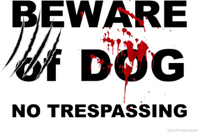 qthinfra BEWARE OF DOGS CAUTION WARNING CUM Emergency Sign(Reflective Sign)