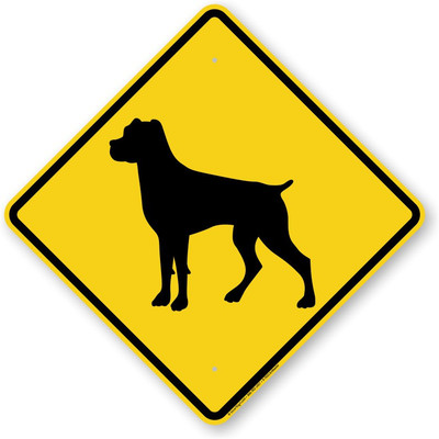 Digi2cart BEWARE OF DOGS WARNING STICKER Emergency Sign(Reflective Sign)